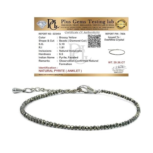 Crystal Raw Pyrite Anklet Stone